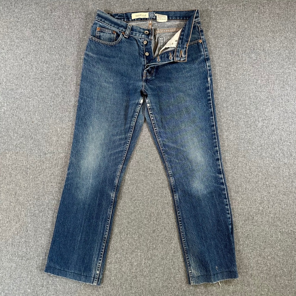GAP Jeans Womens 8 Regular Boot Cut Blue Button Fly 100% Cotton Canada